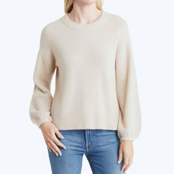 Madewell Tops - Madewell Beige Wool Alpaca Blend Sundry Destinations Crewneck Sweater Women's M